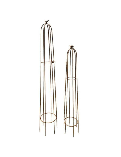 Ensemble support plantes papillons 28x28x170cm