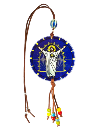 Pendentif pour voiture Acrylique D88mm - SACRE COEUR DE JESUS
