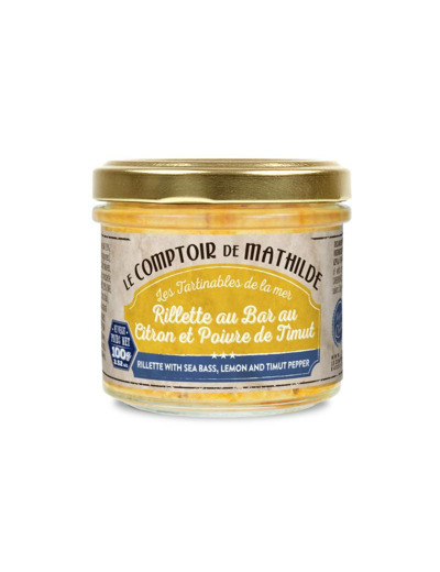 Rillettes de bar citron et poivre de Timut - 100g