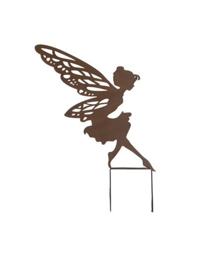Silhouette fée jardin fer 46x72cm
