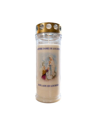 Bougie Funéraire 160 Heures ND de Lourdes avec Prière