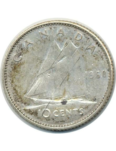 CANADA 10 CENT ELISABETH II 1968 TB+(W72)