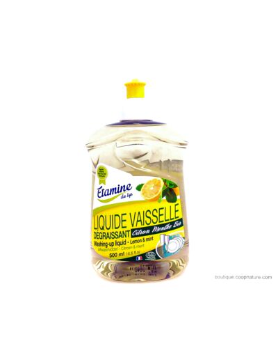 Liquide Vaisselle Dégraissant Citron Menthe Ecocert 500ml