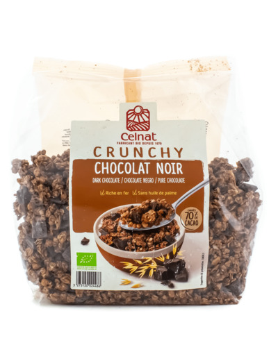 Céréales Petit Déjeuner Crunchy Chocolat Noir Bio 500g