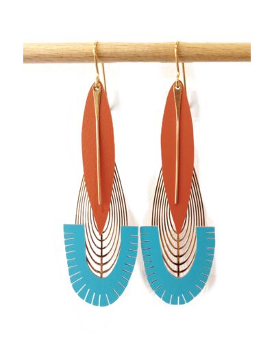 Boucles d'oreilles en formica "Calypso" Rose Bouchon