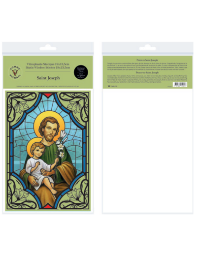 Vitrophanie Statique Prière 19 x 13,5cm - SAINT JOSEPH
