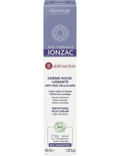 Creme riche lissante anti-âge cellu 40ml Jonzac - Sublimactive