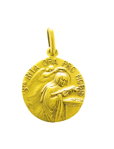 Médaille 18mm en Plaqué OR - SAINTE RITA