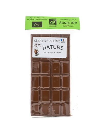 Tablette de Chocolat au Lait Nature Bio 100g