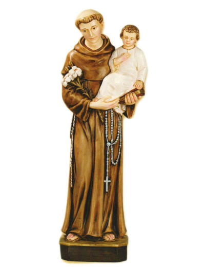 St Antoine 60cm polychrome- résine peinte main
