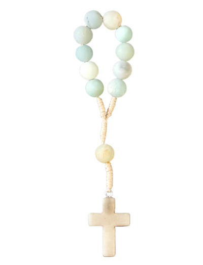 Dizainier Sur Corde 8mm en pierre véritable-  Amazonite givrée