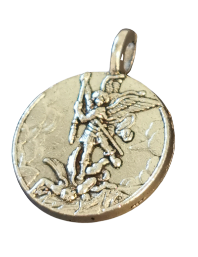 Médaille 18mm en Métal Argenté - ST MICHEL (Bélière soudée)
