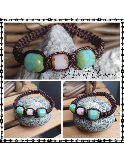 Bracelet Shamballa 3 perles de verre