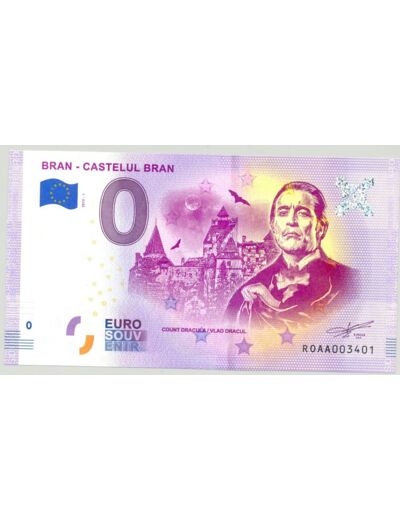 ROUMANIE 2019-1 CASTELUL BRAN COUNT DRACULA BILLET SOUVENIR 0 EURO