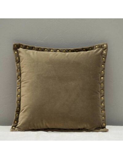 Coussin vert et clous dorés 45x45cm