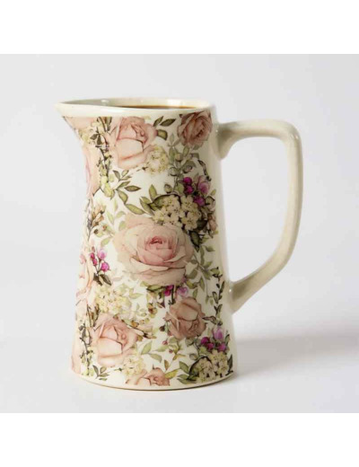 Pichet céramique Élégance Florale 20x13x25cm