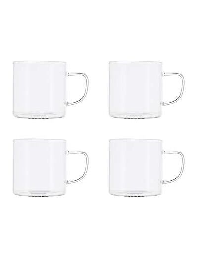 LOT DE 4 TASSES EXPRESSO HELYA EN VERRE BOROSILICATE 12 CL 15 cl