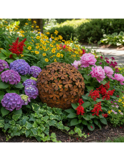 Grande boule décorative fleur 55x55x55cm