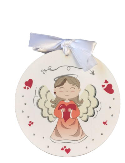 Médaillon de Berceau en Bois D10cm - FILLE