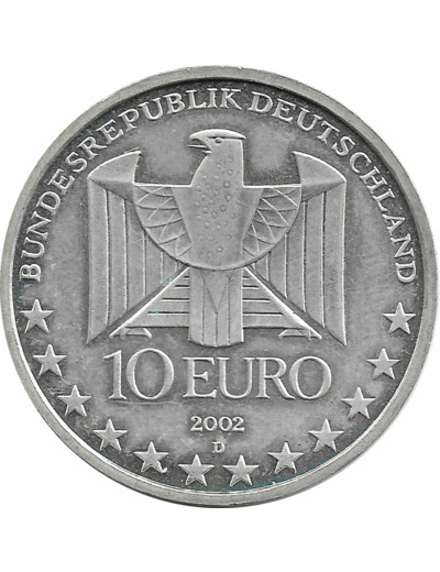 Allemagne 2002 D 10 EURO 100 ANS METRO ALLEMAND SUP