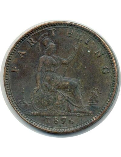 GRANDE BRETAGNE 1 FARTHING 1876 H VICTORIA TTB+ (W753)