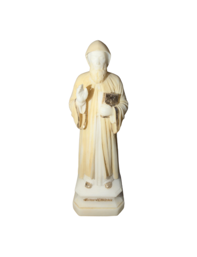 Saint Charbel - Statue en Albaster 12 cm - Beige et Or