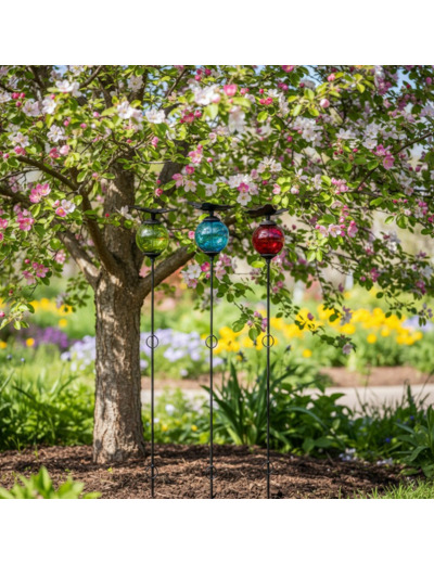 Ensemble 3 tuteurs boule papillon 10x137cm