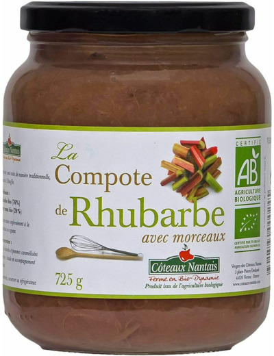 Compote rhubarbe morceaux 725g Côteaux Nantais