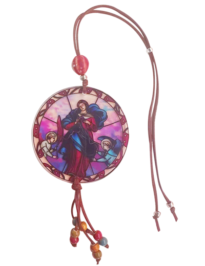 Pendentif pour voiture Acrylique D88mm - MARIE QUI DÉFAIT...