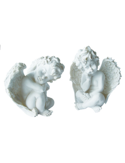 Anges Reveurs en résine Ht12X11cm -lot de 2