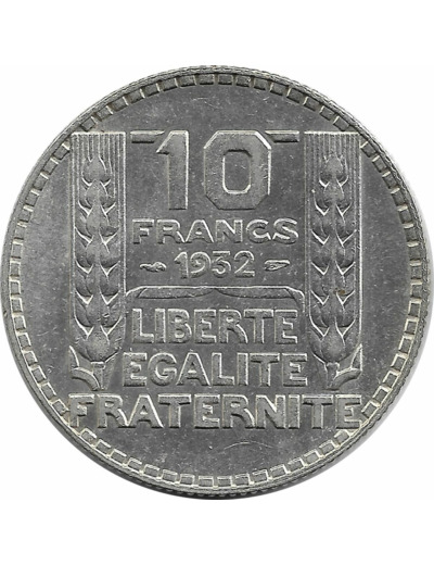 FRANCE 10 FRANCS TURIN ARGENT 1932 TTB+