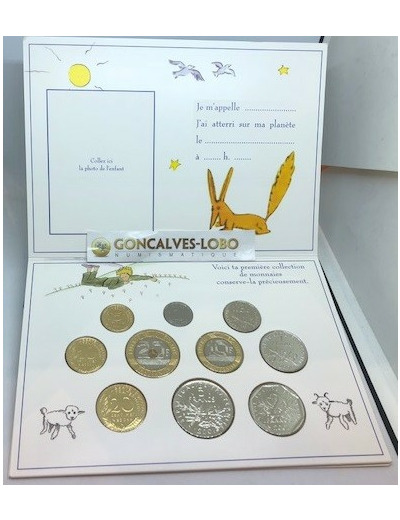 FRANCE 2000 COFFRET SERIE 10 MONNAIES PETIT PRINCE BU