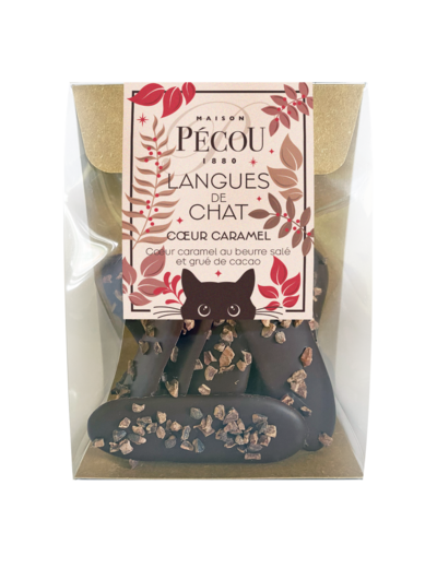 Langues de Chat Noir Coeur Caramel