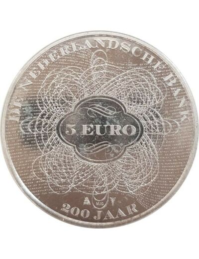 PAYS-BAS 5 EURO 2014 200 ANS DE LA BANQUE NEERLANDAISE SUP ARGENT