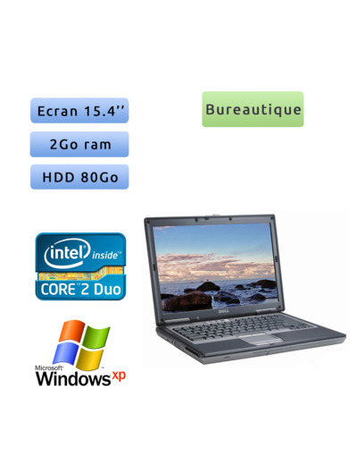 Dell Latitude D830 - Windows XP - C2D 2.4Ghz 2Go 80Go - 15.4 - Port Serie - Ordinateur Portable PC