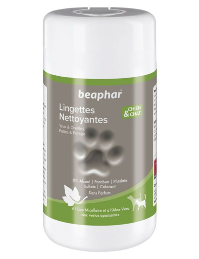 Lingettes nettoyantes pour chien et chat