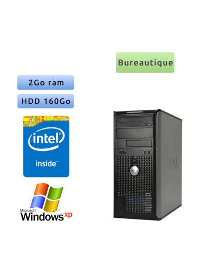 Dell Optiplex 780 MT - Windows XP - 2.93Ghz 2Go 160Go - Port Série et Parallèle - Ordinateur Tour Bureautique PC