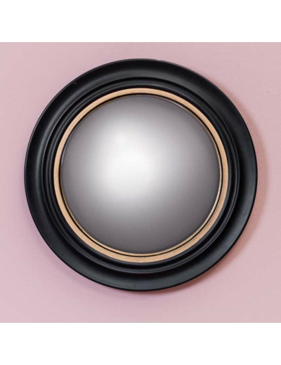 Grand miroir convexe noir doré 43cm