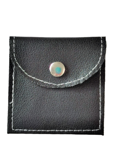 Étui porte-chapelet en Simili Cuir Noir 6x6cm