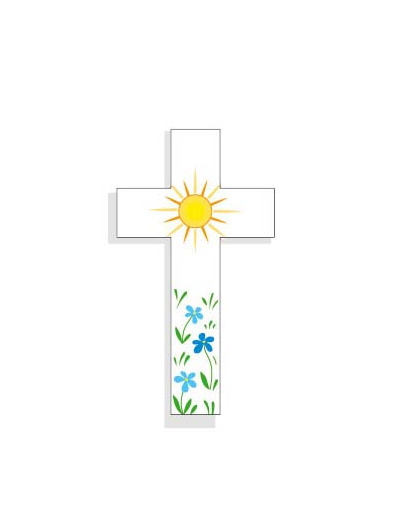 Croix Amour 10cm Soleil bleue