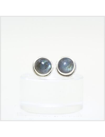 Puces Labradorite en argent massif