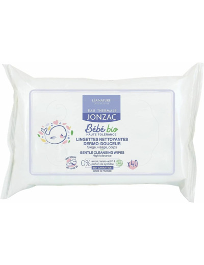 Lingettes nettoyantes dermo douce BB(40) Jonzac Bebe Bio