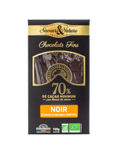 Chocolat Noir 70% Orange Intense Bio 80g