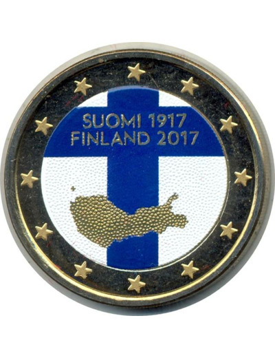 FINLANDE 2017 2 EURO COLORISEE 100 ANS INDEPENDANCE SUP