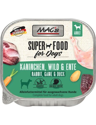 MAC'S Chien, Lapin, Gibier & Canard - 150G