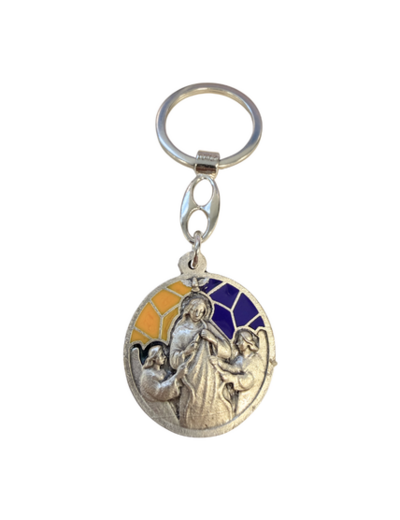 Porte clé métal relief 30mm - Bicolore - Marie Qui Défait Les Noeuds