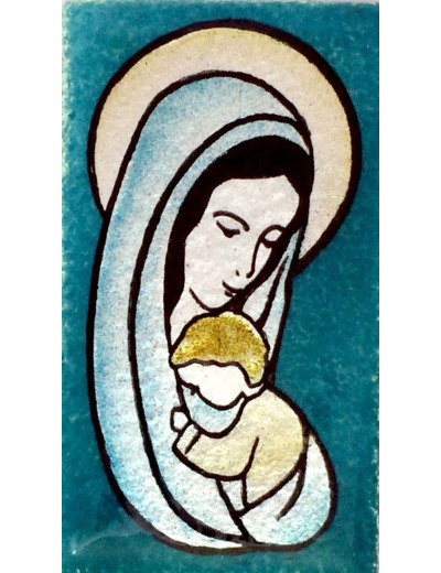 Amour filial turquoise 7X4cm - EMAUX DU LIBAN