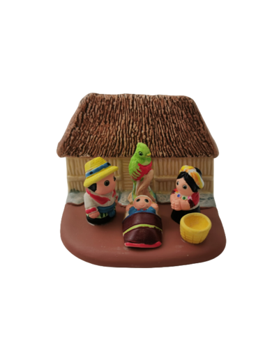 CRECHE en céramique- BLOC 8x7cm- GUATEMALA
