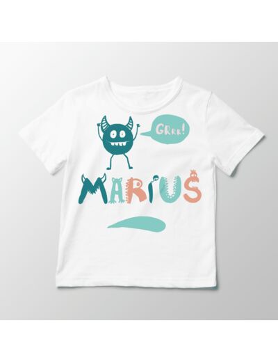 T-shirt personnalisable mini monstre avec prénom