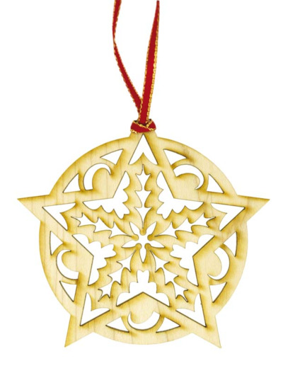 Pendentif en Erable 8,9cm - FLOCON NOEL